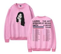Lauren Spencer Smith The Art Of Being A Mess Tour Girocollo Manica Lunga Streetwear Uomo Donna Pullover Felpa, rosa, XXS