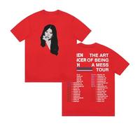 Lauren Spencer Smith The Art of Being A Mess Tour t-shirt girocollo manica corta streetwear uomo donna cotone t-shirt, Rosso, S