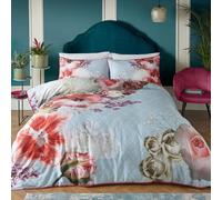 Laurence Llewelyn-Bowen - Copripiumino Royal Floral - Letto Super King Size (260 x 220 cm) - Morbido 100% cotone - 2 federe - Set di biancheria da letto di lusso con fiori - Copripiumino floreale blu