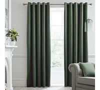 Laurence Llewelyn-Bowen - Montrose - Coppia di tende oscuranti in velluto con occhielli, 168 x 137 cm, colore: Verde bottiglia