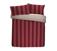 Laurence Llewelyn-Bowen Set copripiumino, 100% cotone, super king 260 x 220 cm, rosso, rasatello, stampa a righe, 200 fili