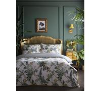 Laurence Llewelyn-Bowen Set copripiumino, 100% cotone, super king 260 x 220 cm, verde, motivo floreale, 200 fili, 2 federe
