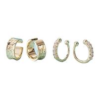 L'auricolare in rame impilabile alla moda, con una trama di zircone martellato, è un gioiello non penetrante, perfetto per appuntamenti, feste e regali.