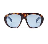 Laurinny Occhiali da sole da pilota alla moda per donne e uomini, stile retrò, chic, oversize, con parte superiore, Tartaruga/Blu