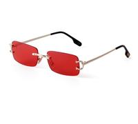 Laurinny Vintage Occhiali da sole senza montatura Occhiali da sole retrò a rettangolo per uomini donne Occhiali da sole di tendenz