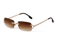Laurinny Vintage Occhiali da sole senza montatura Occhiali da sole retrò a rettangolo per uomini donne Occhiali da sole di tendenz