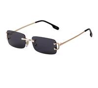 Laurinny Vintage Occhiali da sole senza montatura Occhiali da sole retrò a rettangolo per uomini donne Occhiali da sole di tendenz