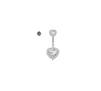 LAURITAMI 14G Piercing Ombelico Titanio,1 Pezzi Piercing Titanio Ombelico Cuore CZ Barre dell'ombelico Gioielli del Corpo per Donne Uomini 14mm Lunghezza