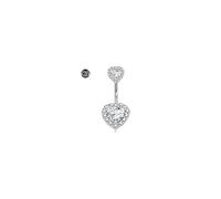 LAURITAMI 14G Piercing Ombelico Titanio,1 Pezzi Piercing Titanio Ombelico Cuore CZ Barre dell'ombelico Gioielli del Corpo per Donne Uomini 12mm Lunghezza