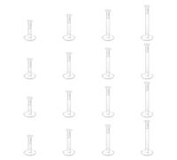 LAURITAMI 16 pezzi chiari tappi per piercing al labbro 16G Bioflex plastica Piercing Plug Retainer, pratico set invisibile per ragazze donne uomini