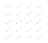 LAURITAMI 20 pezzi Clear L dal naso Piercing Plugs plastica naso Retainers, 18G Bioflex flessibile Piercing Set per le donne uomini