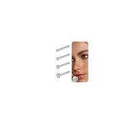 LAURITAMI 4 Pezzi 20G Piercing Naso Titanio, 1,5 mm 2 mm 2,5 mm 3 mm Piercing Naso Brillantino in Argento a Forma di Dritto G23 Titanio Gioielli per Donna Uomo