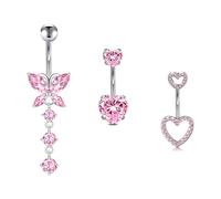LAURITAMI Anello per Piercing Capezzolo Scudo Acciaio Chirurgico 14G 16mm Ciondolo No Diamante Corpo Cristallo Gioielli Punk