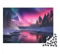 L'aurora boreale in Norvegia Jigsaw Puzzles Adulto Puzzle 1000 Pezzi Per Gioco Familiare Regalo Per Amore E Amico Divertimento Gioco Decorazione Interna Unica Stress Relief 1000pcs (75x50cm)