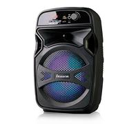 Lauson Cassa Acustica Karaoke Altoparlante Bluetooth Portatile con Luci Multicolore facile trasporto e colore nero, ingresso USB, microfono e chitarra (LLX34)