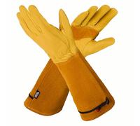 LAUTER SCHUTZ ® Guanti in pelle bovina con cuciture posteriori per libertà di movimento e comfort (L, giallo)