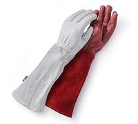 LAUTER SCHUTZ ® Guanti in pelle bovina con cuciture posteriori per libertà di movimento e comfort (S, bianco)
