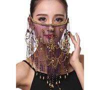 Lauthen.S Maschera egiziana da Donna per la Danza del Ventre, Accessorio per Costume di Halloween - Viola - Taglia Unica