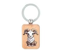 Lauthings Bighorn Sheep Wild Spirit Animal Portachiavi in legno, targhetta per cani, accessorio portachiavi