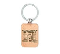 Lauthings Bordeaux City Travel France Portachiavi in legno, targhetta per cani, accessorio portachiavi