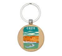 Lauthings Creta Grecia Travel Europe Keychain, Portachiavi in legno, portachiavi, etichetta personalizzata per borsa