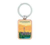 Lauthings Johannesburg Sud Africa Portachiavi in legno, piastrina per cani, accessorio portachiavi