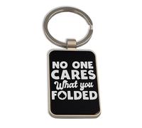 Lauthings No One Cares What You Fold Poker, portachiavi in vetro nero, portachiavi personalizzato