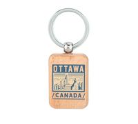 Lauthings Ottawa Capitale del Canada Portachiavi in legno, piastrina per cani, accessorio portachiavi