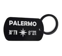 Lauthings Palermo Coordinates Italy Travel, portachiavi con spilla in acciaio, portachiavi, Nero , Taglia unica