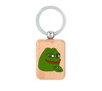 Lauthings Pepe Frog Smirking Meme portachiavi in legno, targhetta per cani, accessorio portachiavi