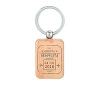 Lauthings Portachiavi in legno con timbro di arrivo e passaporto della Germania Berlino, targhetta per cani, accessorio portachiavi
