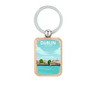 Lauthings Portachiavi in legno Dublino Irlanda Città Irlandese, Medaglietta Cane Accessorio Portachiavi