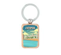 Lauthings Portachiavi in legno, souvenir di viaggio della città dell'Inghilterra, targhetta per cani, accessorio portachiavi
