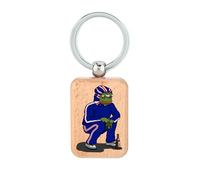 Lauthings Slavs Meme Gopnik Pepe Frog Portachiavi in legno, piastrina per cani, accessorio portachiavi