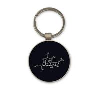 Lauthings Struttura chimica Keychain, progettazione nera del cerchio di vetro, abitudine, portachiavi d'acciaio della struttura della tetrodotossina