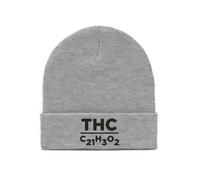 Lauthings THC Tetraidrocannabinolo Weed Ganja Marihuana Cappello invernale unisex ricamato, Grigio, Etichettalia unica
