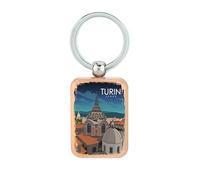 Lauthings Torino Italia souvenir vacanza portachiavi in legno targhetta cane accessorio portachiavi