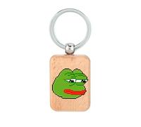 Lauthings Triste Frog Pepe Meme portachiavi in legno, targhetta per cani, accessorio portachiavi