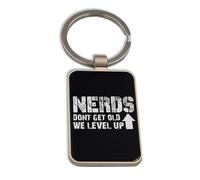 Lauthings We Don't Get Old Level Up, portachiavi in vetro nero, portachiavi personalizzato
