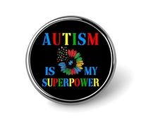 L'autismo è il mio superpotere Bottoni per jeans Bambino autistico Spilla con bandiera dell'autismo Bottoni personalizzati per genitori autistici Spille artistiche per adulti autistici per zaino Giacc