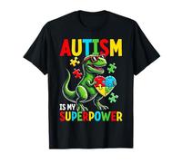 L'autismo è il mio superpotere dinosauro Autismo Fighter Puzzle Maglietta
