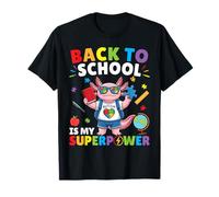 Lautismo è Il Mio superpotere Torna a Scuola Axolotl Studenti Ragazzi Maglietta