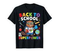 L'autismo è Il Mio superpotere Torna a Scuola Beaver Studenti Ragazzi Maglietta
