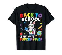 Lautismo è Il Mio superpotere Torna a Scuola Coniglio Studenti Ragazzi Maglietta