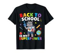 L'autismo è Il Mio superpotere Torna a Scuola Ippopotamo Studenti Ragazzi Maglietta