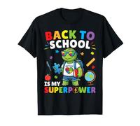 Lautismo è Il Mio superpotere Torna a Scuola Tartaruga Studenti Ragazzi Maglietta