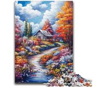 L'autunno arriva a casa, puzzle per adolescenti da 1000 pezzi, giocattolo educativo intellettuale decomprimente, regali di Babbo Natale segreto (50x75cm)