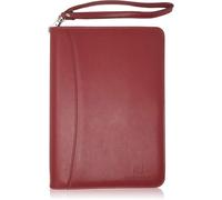 Lautus Designs Cartella Business con Cerniera - Organizzatore in Pelle PU Premium, Piccolo Blocco Note & Custodia per Tablet da 8 Pollici - Raccoglitore per Lavoro, Riunioni & Viaggi - Borgogna