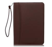 Lautus Designs Cartella Business con Cerniera - Organizzatore in Pelle PU Premium, Piccolo Blocco Note & Custodia per Tablet da 8 Pollici - Raccoglitore per Lavoro, Riunioni & Viaggi - Marrone Scuro