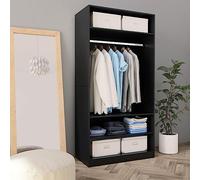Lauuoeriau Arredamento Casa Armadio Nero 100x50x200 cm Legno Ingegnerizzato - Mobili